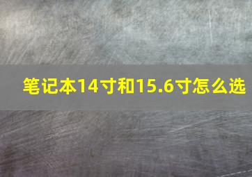 笔记本14寸和15.6寸怎么选