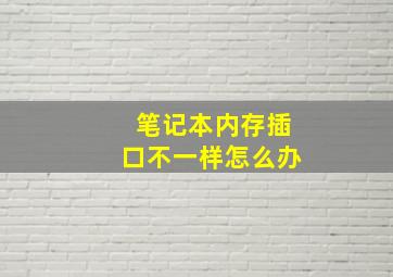 笔记本内存插口不一样怎么办