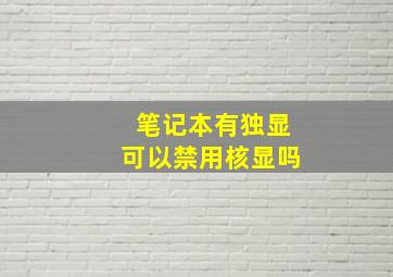 笔记本有独显可以禁用核显吗