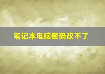 笔记本电脑密码改不了