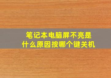 笔记本电脑屏不亮是什么原因按哪个键关机