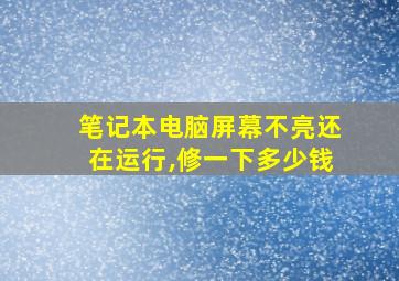 笔记本电脑屏幕不亮还在运行,修一下多少钱