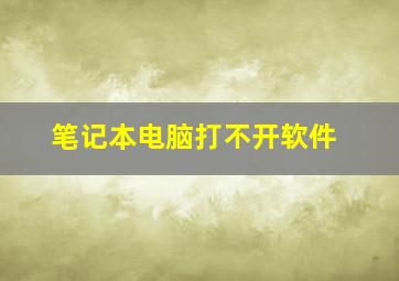 笔记本电脑打不开软件