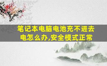 笔记本电脑电池充不进去电怎么办,安全模式正常