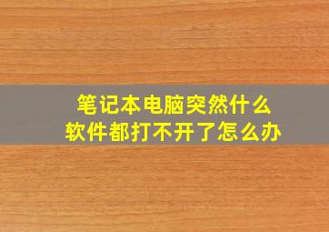 笔记本电脑突然什么软件都打不开了怎么办