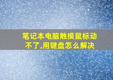 笔记本电脑触摸鼠标动不了,用键盘怎么解决