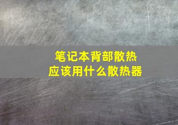 笔记本背部散热应该用什么散热器