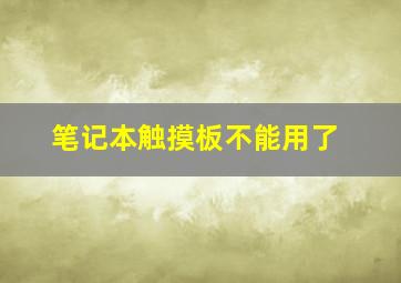 笔记本触摸板不能用了