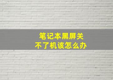 笔记本黑屏关不了机该怎么办