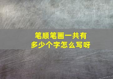 笔顺笔画一共有多少个字怎么写呀