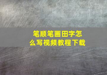 笔顺笔画田字怎么写视频教程下载