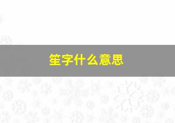 笙字什么意思