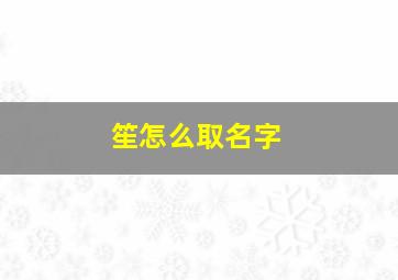 笙怎么取名字