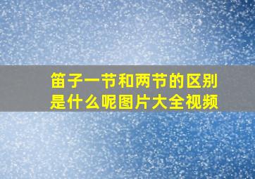 笛子一节和两节的区别是什么呢图片大全视频