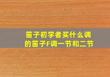 笛子初学者买什么调的笛子F调一节和二节