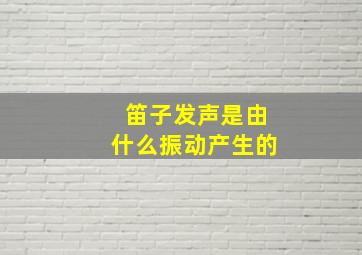 笛子发声是由什么振动产生的