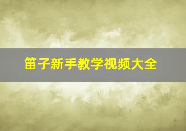 笛子新手教学视频大全