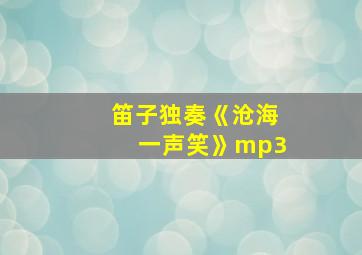 笛子独奏《沧海一声笑》mp3