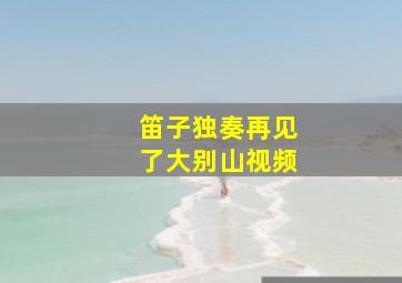 笛子独奏再见了大别山视频