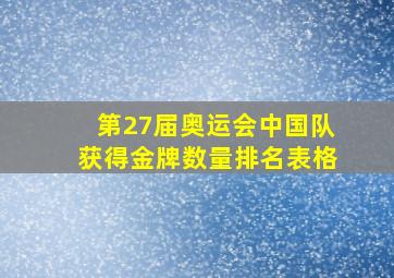 第27届奥运会中国队获得金牌数量排名表格