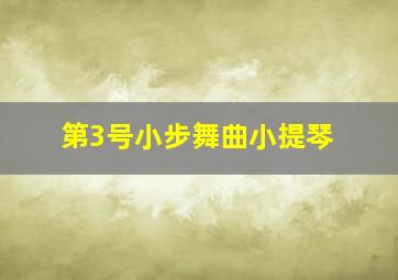 第3号小步舞曲小提琴