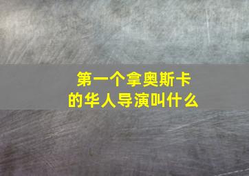 第一个拿奥斯卡的华人导演叫什么