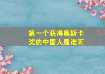 第一个获得奥斯卡奖的中国人是谁啊