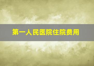 第一人民医院住院费用