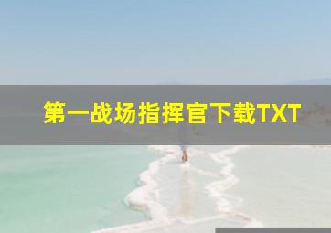 第一战场指挥官下载TXT