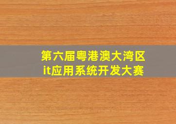 第六届粤港澳大湾区it应用系统开发大赛