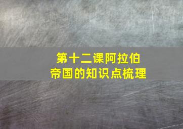 第十二课阿拉伯帝国的知识点梳理