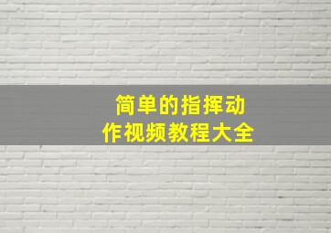 简单的指挥动作视频教程大全