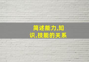 简述能力,知识,技能的关系