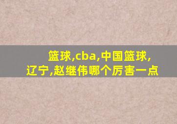 篮球,cba,中国篮球,辽宁,赵继伟哪个厉害一点