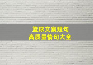 篮球文案短句高质量情句大全