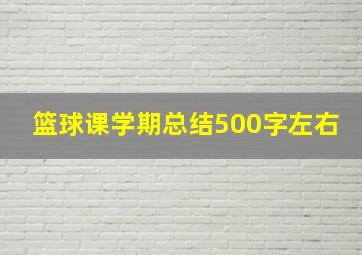 篮球课学期总结500字左右