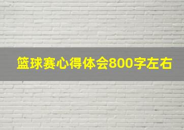 篮球赛心得体会800字左右