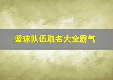 篮球队伍取名大全霸气