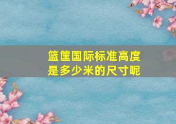 篮筐国际标准高度是多少米的尺寸呢