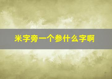 米字旁一个参什么字啊