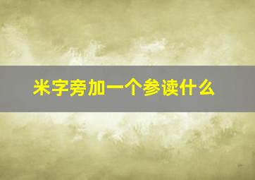 米字旁加一个参读什么