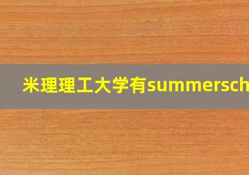 米理理工大学有summerschool