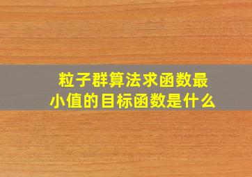 粒子群算法求函数最小值的目标函数是什么