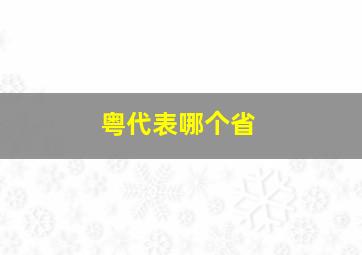 粤代表哪个省