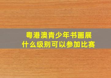 粤港澳青少年书画展什么级别可以参加比赛