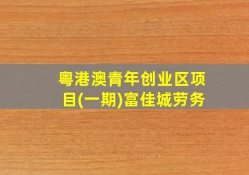 粤港澳青年创业区项目(一期)富佳城劳务