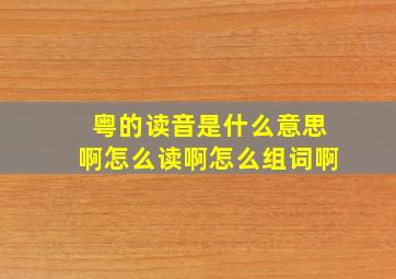 粤的读音是什么意思啊怎么读啊怎么组词啊