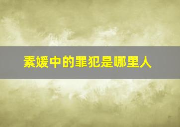 素媛中的罪犯是哪里人