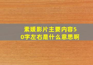 素媛影片主要内容50字左右是什么意思啊