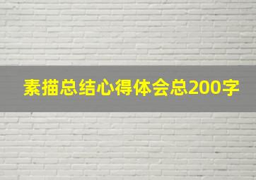 素描总结心得体会总200字